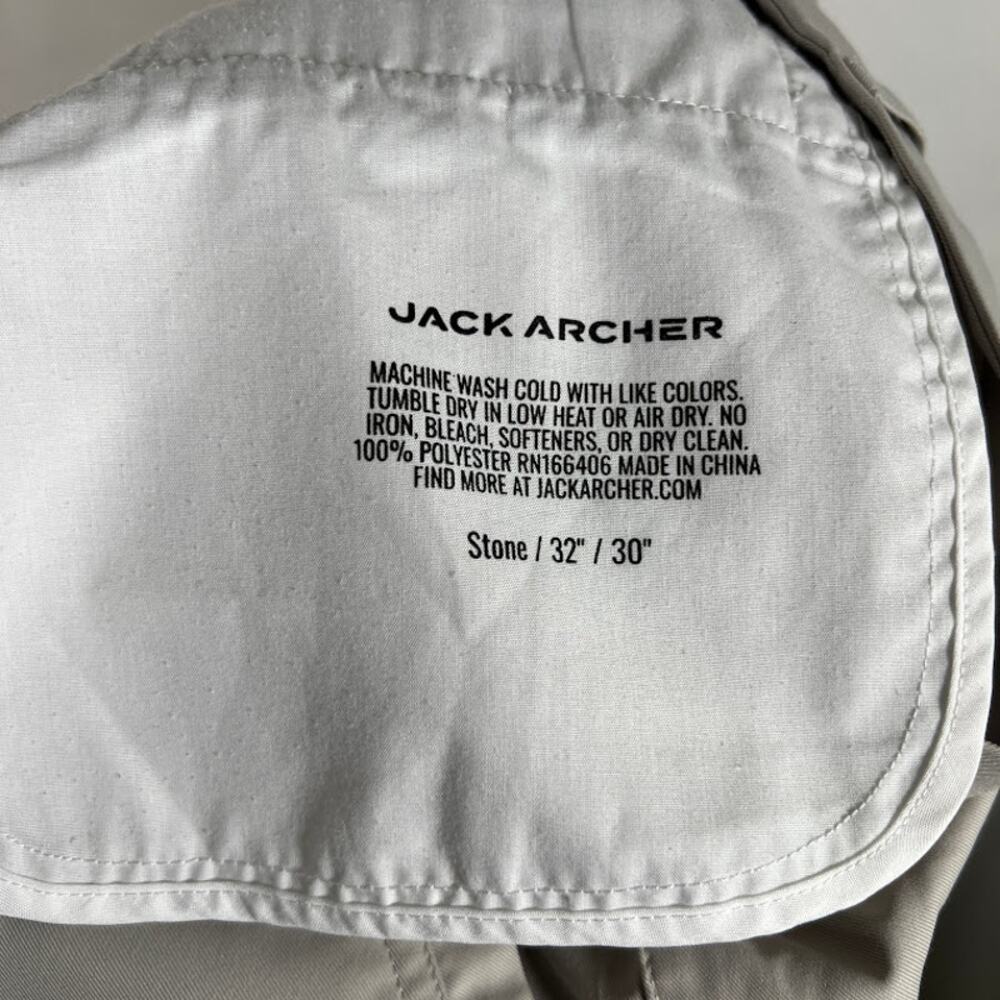 Jack Archer Men's Jetsetter Tech Pant Straight Fit 32/26 Sand Stone Casual - Picture 6 of 7
